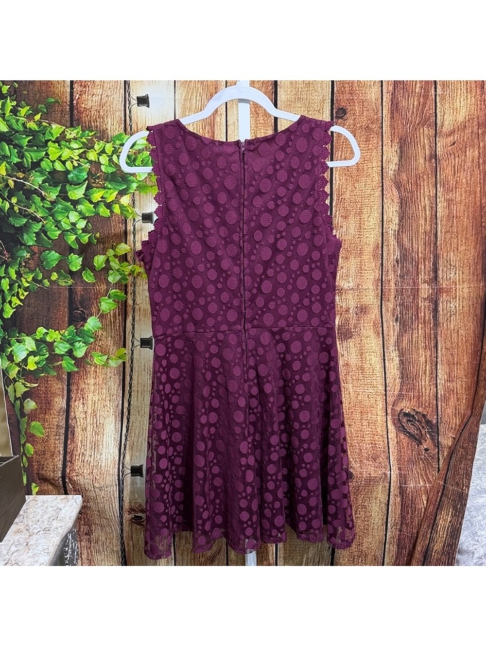 Lily Rose Plum Eyelet Fit & Flare Midi Dress - Picture 3 of 3